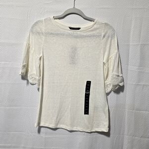 Banana Republic Cream Fitted T-Shirt